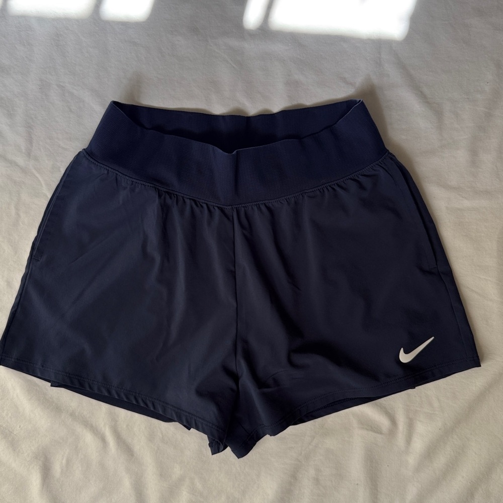 Nike Women's Dark Blue Athletic Shorts - Picture 2 of 8